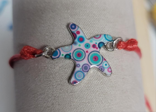 Bracelet simple étoile bleu rouge