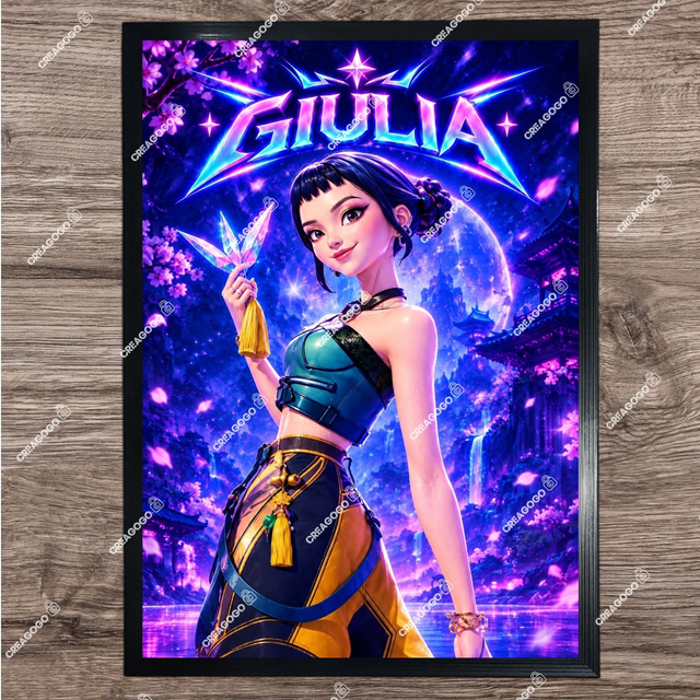 Affiche Poster Zoey KPOP personnalisé avec Prénom - Cadeau unique pour fan des Kpop Demon Hunters format A4 21X29,7cm (1)