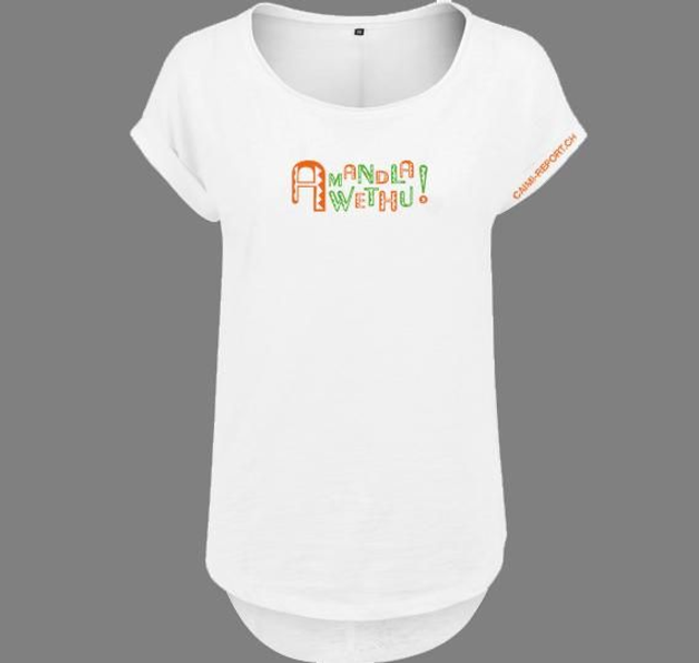 Leichtes Damen Shirt, weiss «Amandla Awethu»