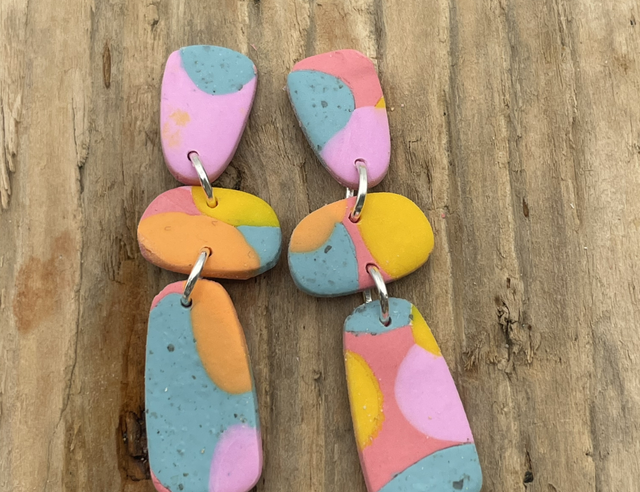 Pastel pebble stud drops 