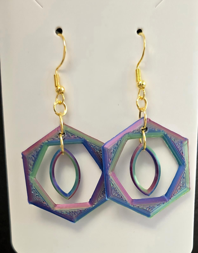 Boucles d'oreilles hexagonales