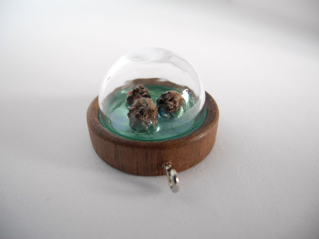 Snow monkeys in a hot spring - miniature pendant for Japan enthusiasts