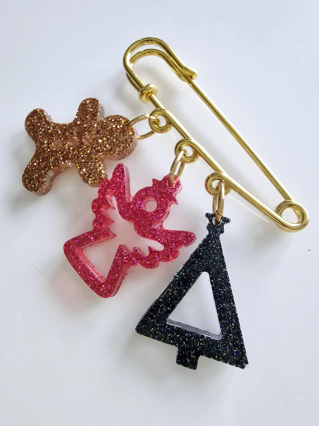 BROCHE NOEL MARRON FRAMBOISE NOIR