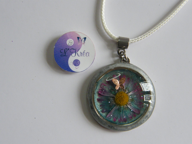 Pâquerette Turquoise/Blanc nacré