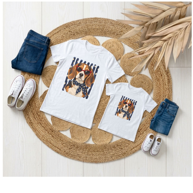 T-shirt chien stylé – Collection Matchy_ Beagle