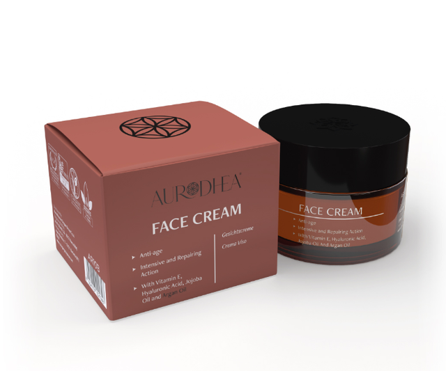 Crème visage à l’huile d’Argan - 50 ml Enrichie en acide hyaluronique, vitamine E et huile de Jojoba