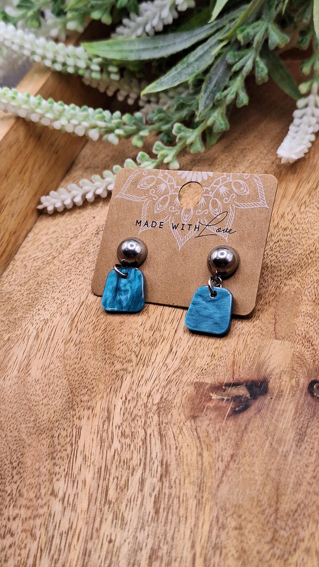 Resin Ohrringe " Blue "