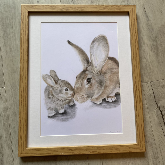 Mother and Kit Original Drawing