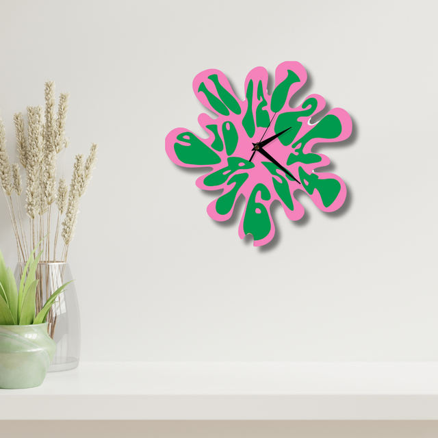  Psychedelic Trippy Numbers Blob Shaped Decorative Clock Silent Movement
