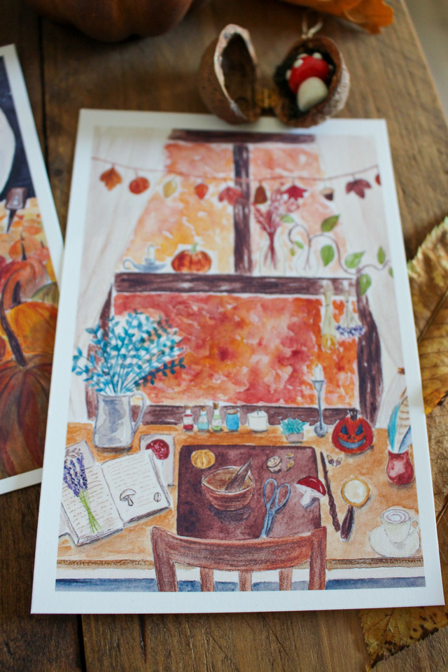 Le bureau de la sorcière - carte postale