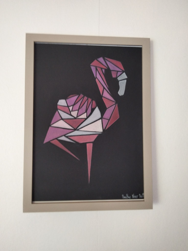 Flamand rose géométrique format A4