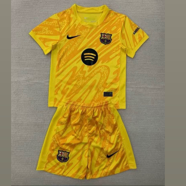 Conjunto camiseta + pantalón NIÑOS F.C Barcelona (Portero) Amarilla - 24-25
