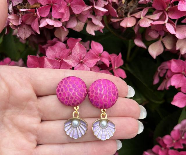 Mini sidonie écaille de sirène coquillage mauve