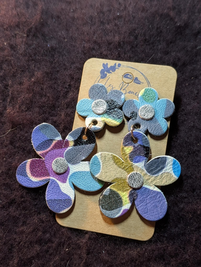 Boucles d'oreilles Marguerite multicolore m014