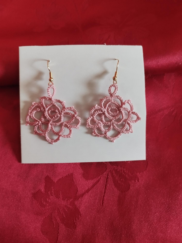 Boucles d&#039;oreilles rose 