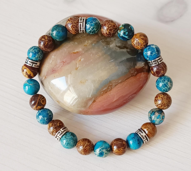 Jaspe Dragon et Jaspe Impérial bleu foncé