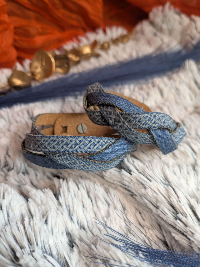 Bracelet en jean - Entrelacs 
