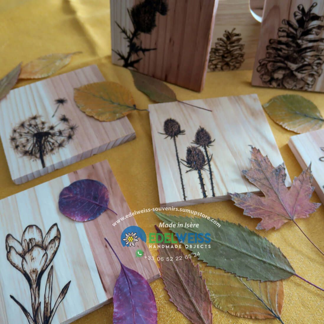 Sous-verre en bois d'épicéa rouge