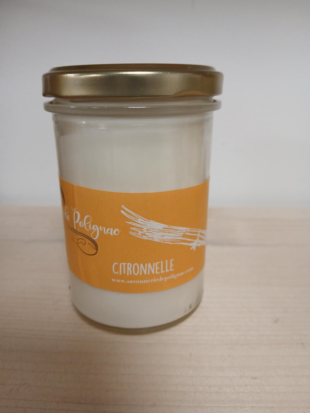 Grande bougie cire de soja citronnelle