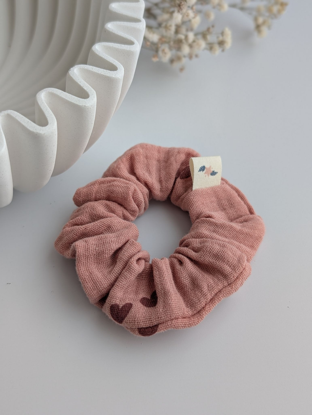 Chouchou Coeur rose terracotta Enfant et Adulte