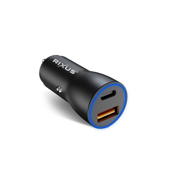 Chargeur allume-cigare rapide USB-C PD+QC3.0 18W - Black