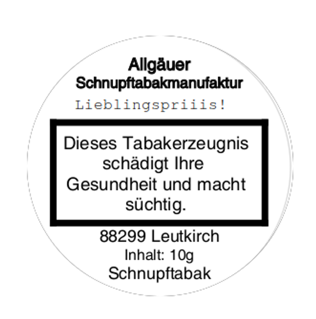 Allgäuer Wullebelz, 10 g