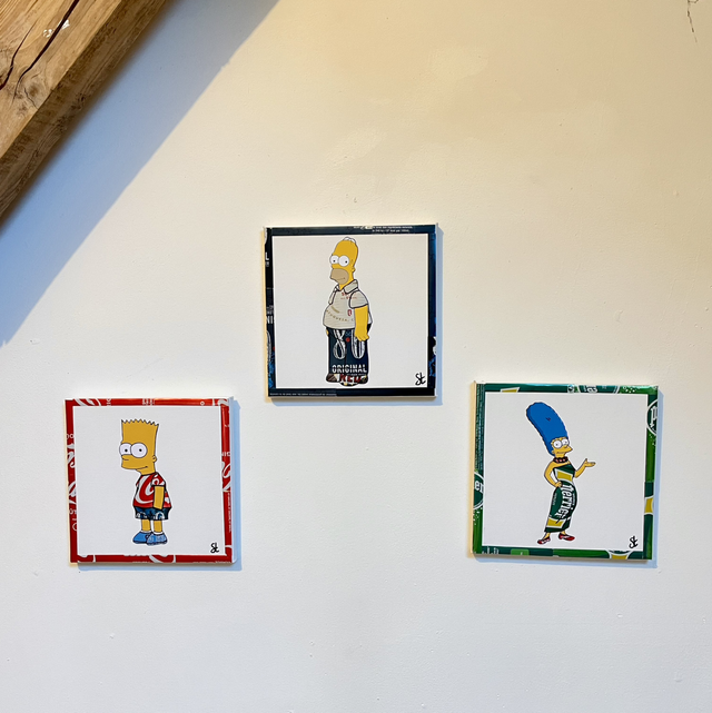 Lot de 3 tableaux Simpson 20x20 cm
