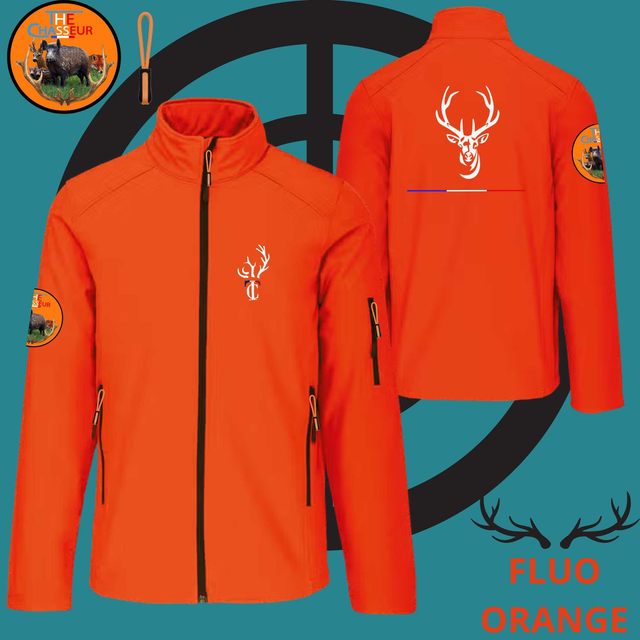 Veste softhell homme Brodé Team the Chasseur + CERF