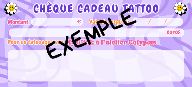 Chèque cadeau tattoo