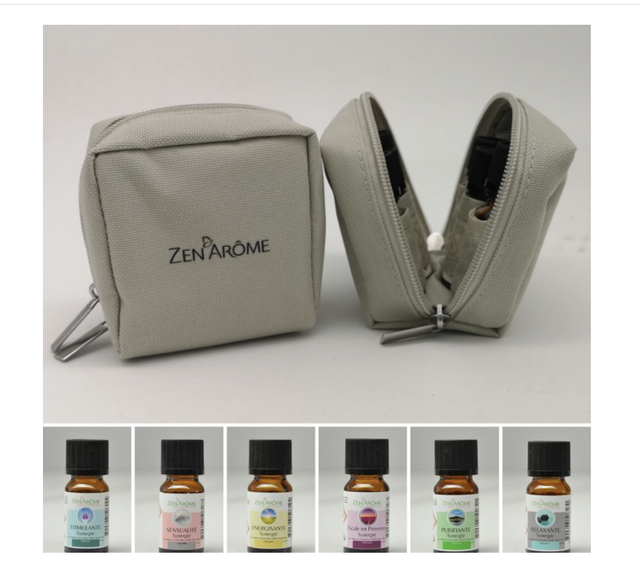 6 Synergies d'Huiles Essentielles 100% Naturelles + 1 Trousse de Rangement Offerte
