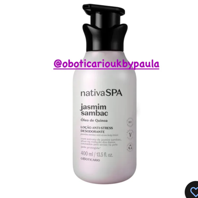 Loção Hidratante Anti-stress Nativa SPA Jasmine Sambac 400ml O Boticario*