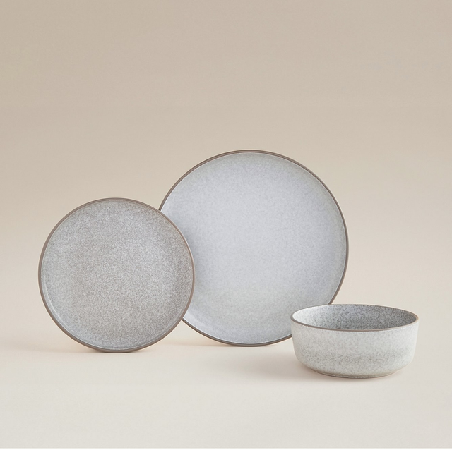 Stone Concrete-Effect Stoneware Dinner Set - 12 Piece