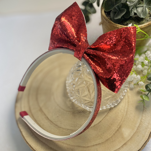 Serre-tête pailleté rouge