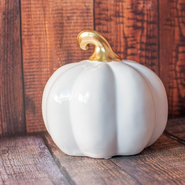 White Ceramic Pumpkin 