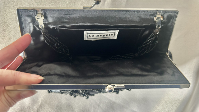 Vintage La Regale Vintage Beaded and Sequined Black Evening Bag
