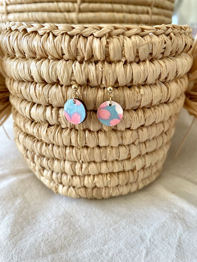 Boucles d’oreilles Rond tailleS et chaines dorées - Couleurs variées