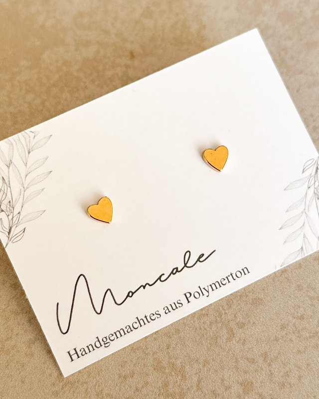 Ohrstecker Herz gold/silber