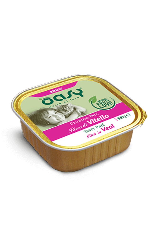 OASY CAT PATE&#039; ADULT VITELLO 100 GR