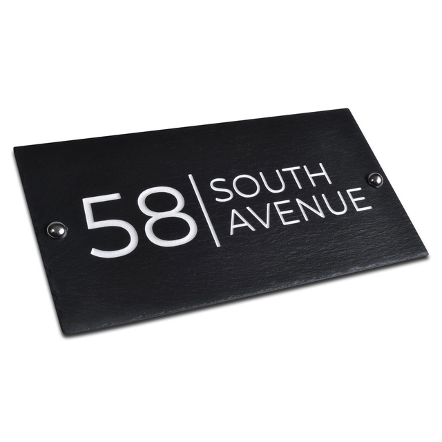 House Sign, Plaque, Made from Riven Slate, 25 X 11cm
