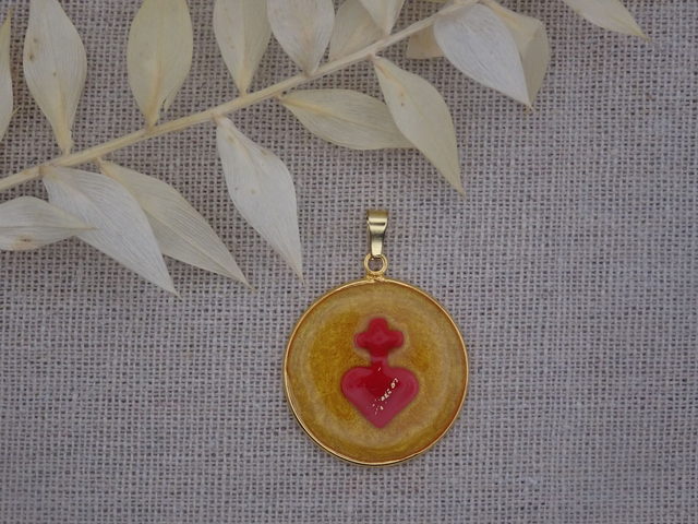 médaille Cœur Sacré - fond doré