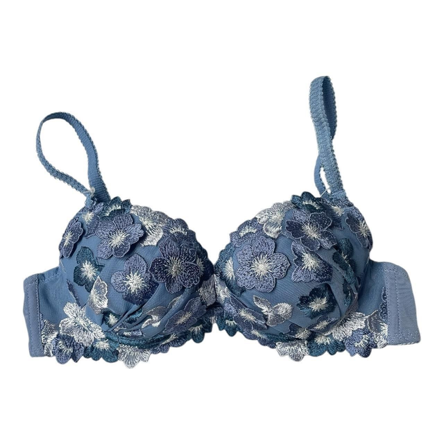 Navy blue floral Japanese Bra UK 32B 