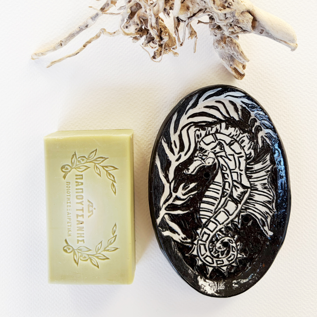 Seahorse soap dish (left)