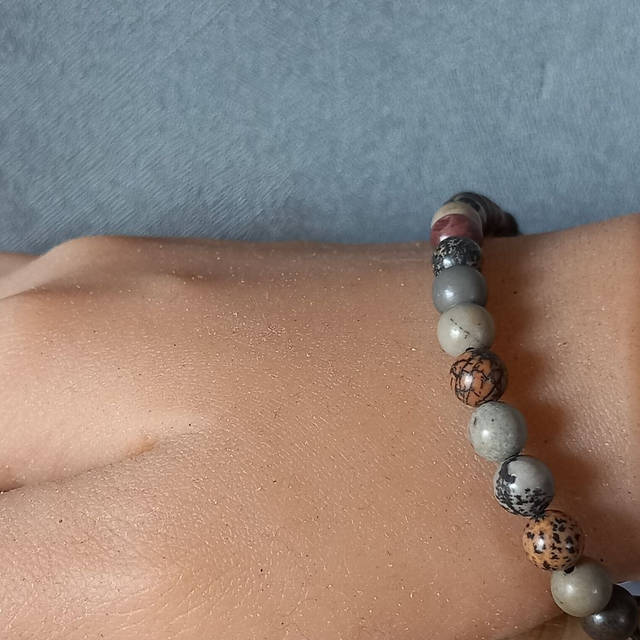 Bracelet ajustable en Jaspe fleur