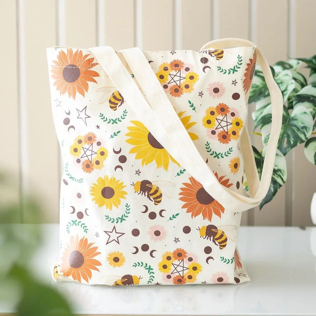 Summer Solstice Print Poly-cotton Tote Bag