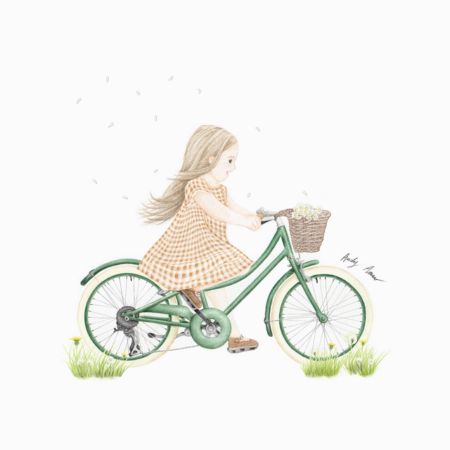 Impression d&#039;art - Les pâquerettes à bicyclette 