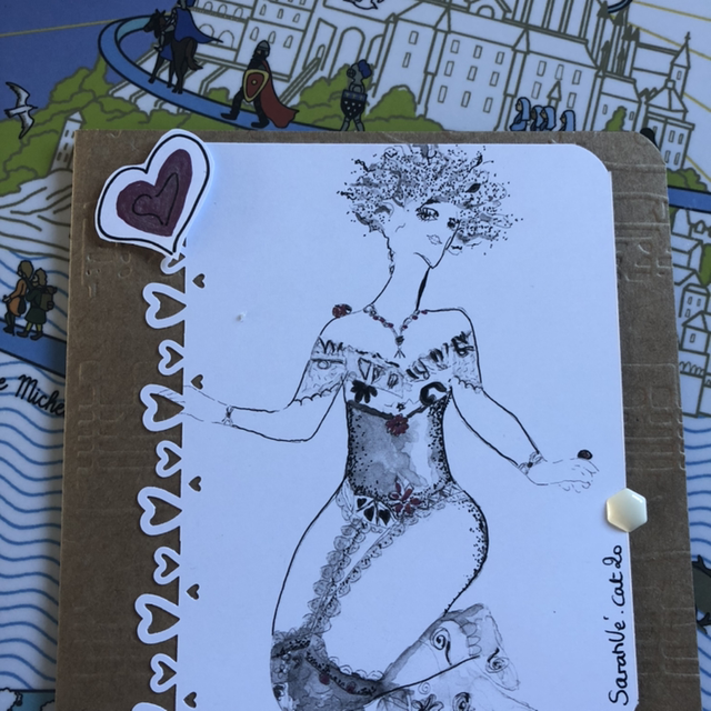 Carte - collection coeur rose - 13,5 x 13,5 cm