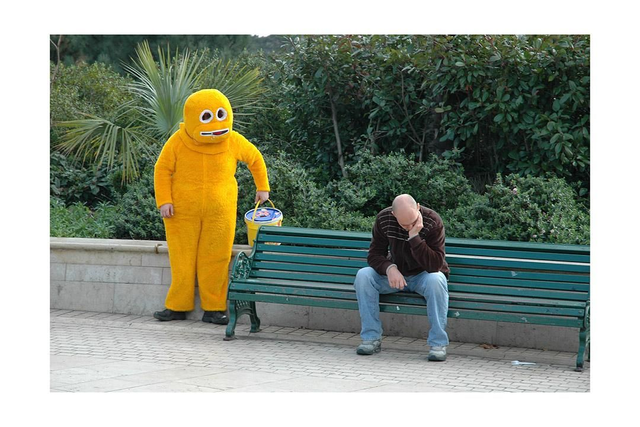 12 by 8 inch print. Zippy man, Bournemouth, signed.