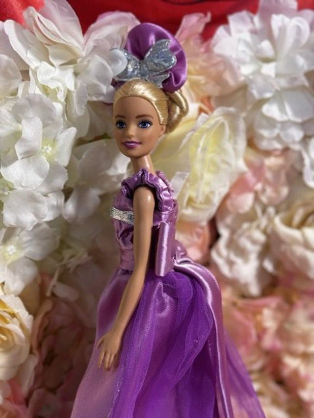 Poupée – Robe rose & Coiffe assortie - Fait main