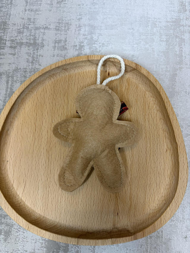 Bonhomme Pti biscuit Pain d’épice - feutrine et bouton vintage