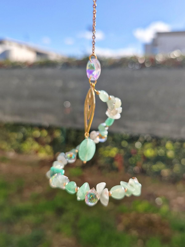 Attrape-soleil ÉCLAT DE SYLVE —  aventurine verte et cristal de roche